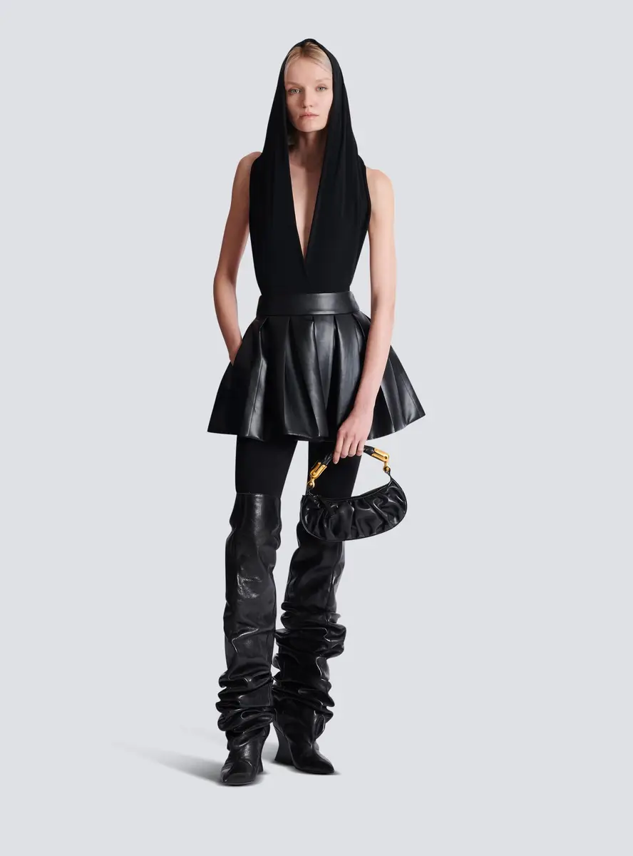 Balmain Short pleated faux leather skirt | Thumbnail 2 Balmain Short pleated faux leather skirt | Thumbnail 2