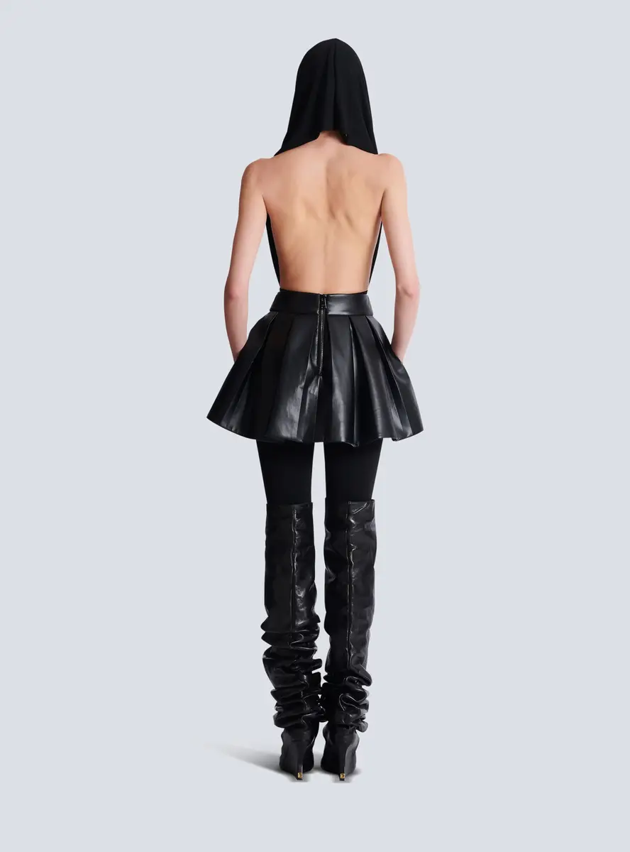Balmain Short pleated faux leather skirt | Thumbnail 4 Balmain Short pleated faux leather skirt | Thumbnail 4