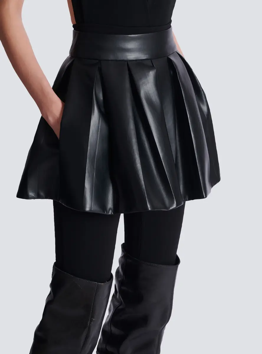 Balmain Short pleated faux leather skirt | Thumbnail 5 Balmain Short pleated faux leather skirt | Thumbnail 5