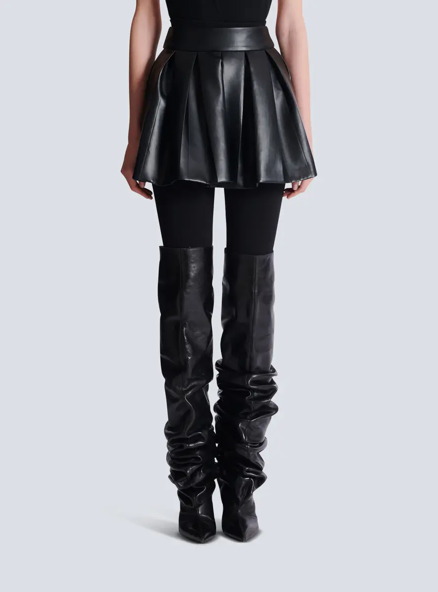 Balmain Short pleated faux leather skirt | Thumbnail 6 Balmain Short pleated faux leather skirt | Thumbnail 6