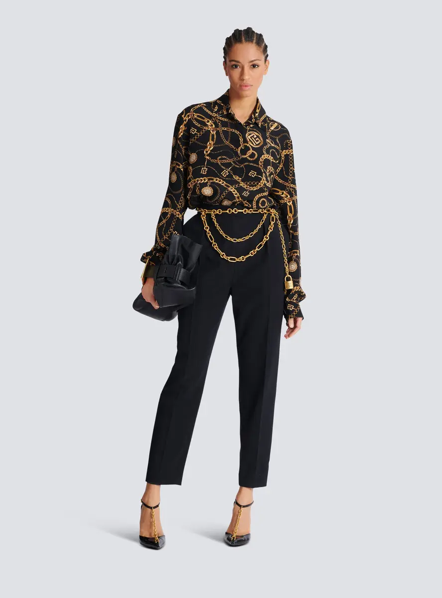 Balmain Printed silk shirt with Chains pattern | Thumbnail 2 Balmain Printed silk shirt with Chains pattern | Thumbnail 2