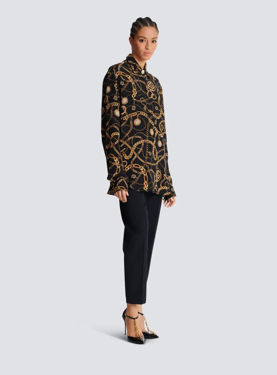 Balmain Printed silk shirt with Chains pattern | Thumbnail 3 Balmain Printed silk shirt with Chains pattern | Thumbnail 3
