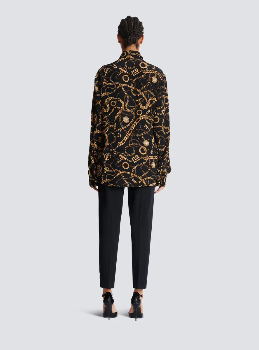 Balmain Printed silk shirt with Chains pattern | Thumbnail 4 Balmain Printed silk shirt with Chains pattern | Thumbnail 4