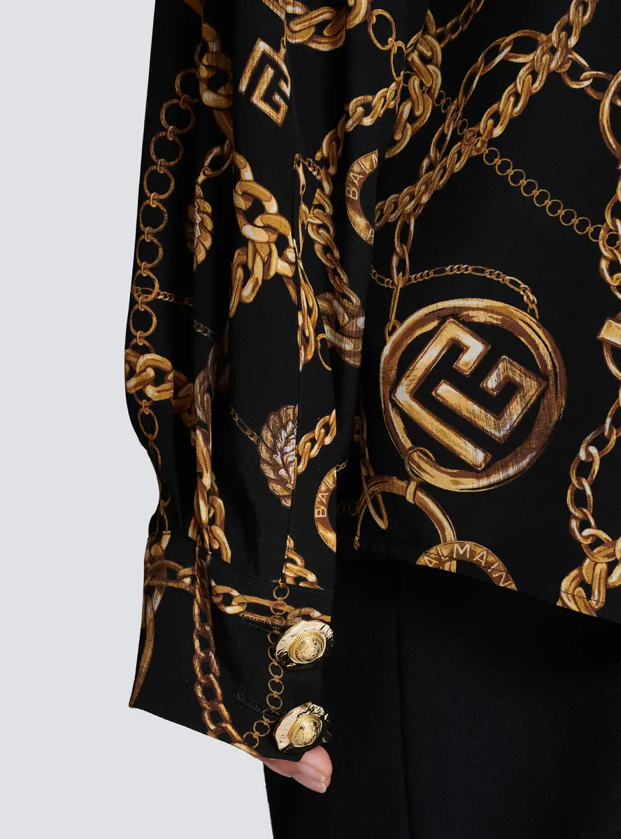 Balmain Printed silk shirt with Chains pattern | Thumbnail 5 Balmain Printed silk shirt with Chains pattern | Thumbnail 5