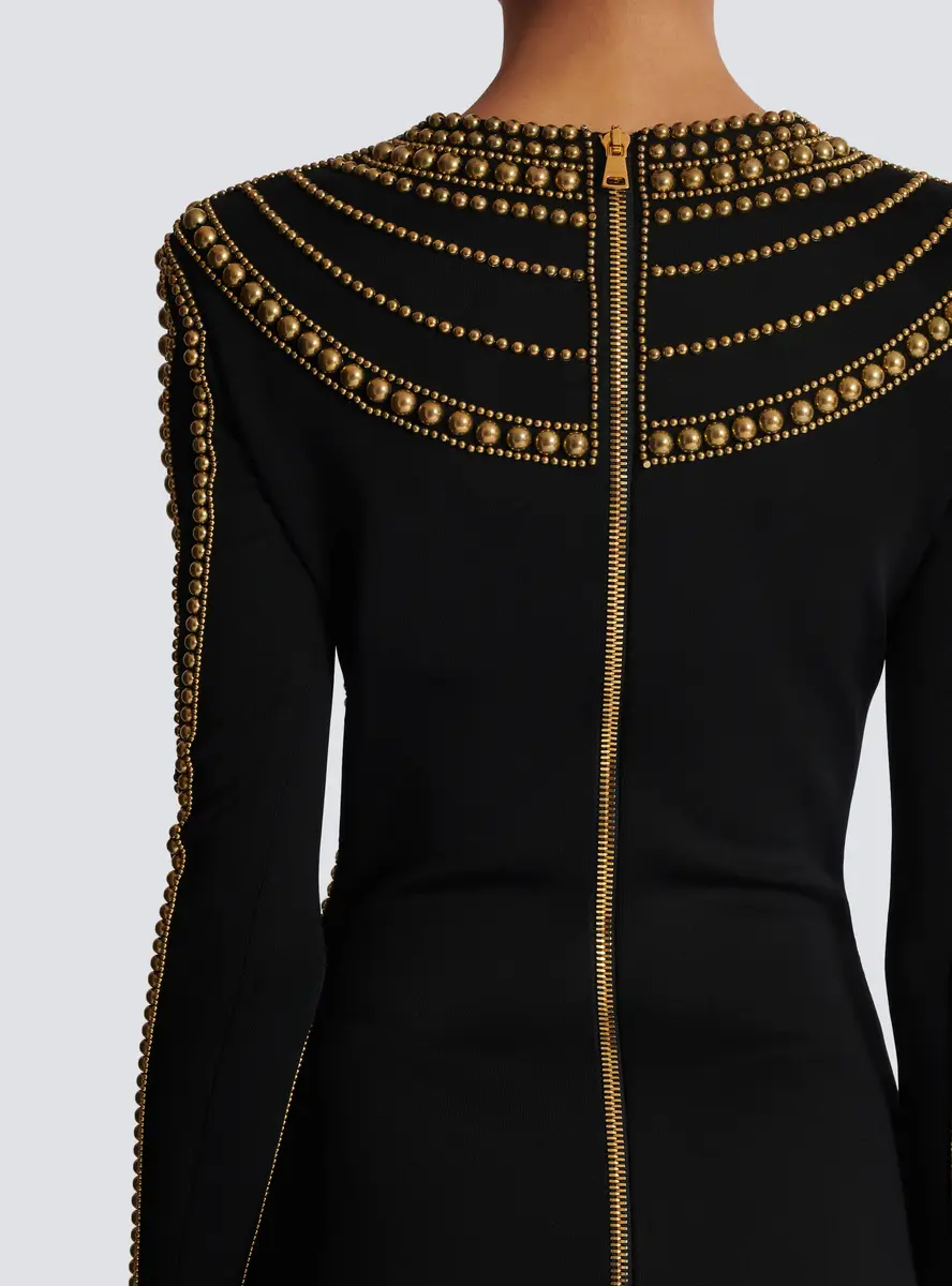 Balmain Short gold bead-embroidered dress | Thumbnail 5 Balmain Short gold bead-embroidered dress | Thumbnail 5