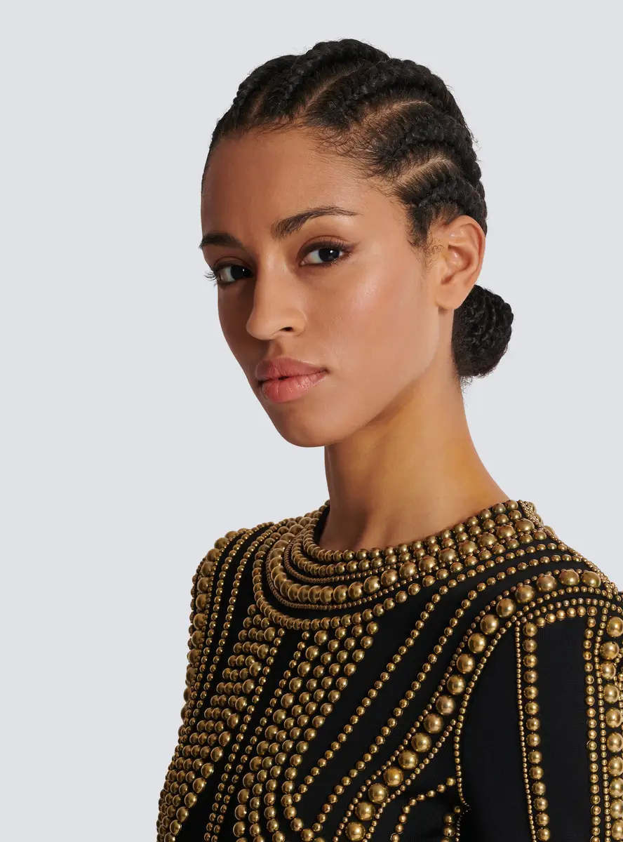 Balmain Short gold bead-embroidered dress | Thumbnail 7 Balmain Short gold bead-embroidered dress | Thumbnail 7