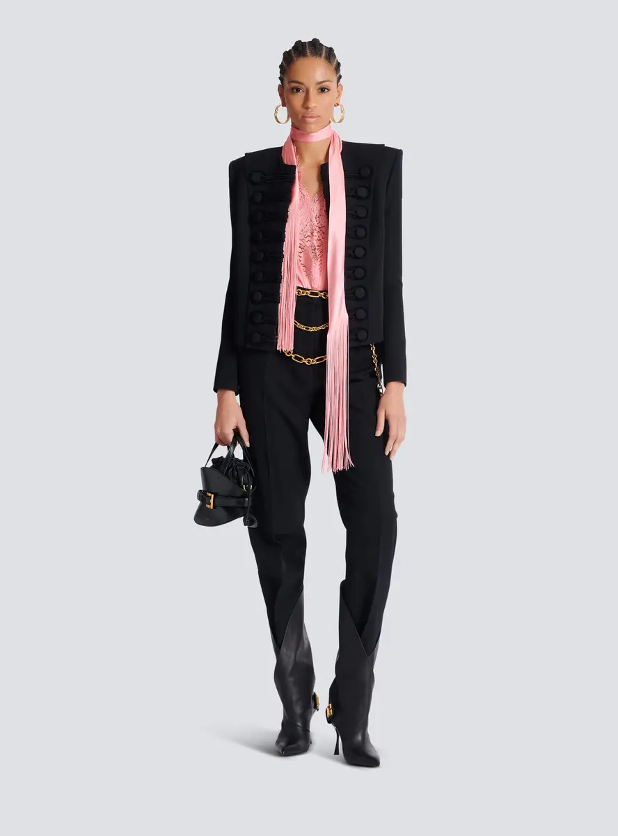 Balmain Backless fringed satin top | Thumbnail 2 Balmain Backless fringed satin top | Thumbnail 2