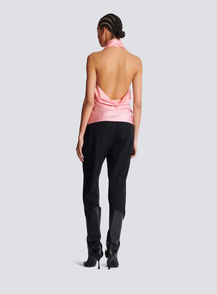 Balmain Backless fringed satin top | Thumbnail 4 Balmain Backless fringed satin top | Thumbnail 4