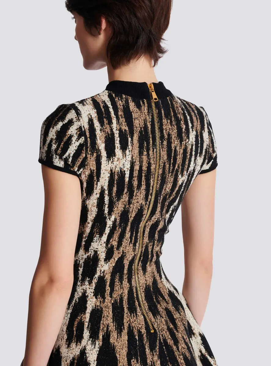 Balmain A-line leopard print jacquard dress | Thumbnail 6 Balmain A-line leopard print jacquard dress | Thumbnail 6