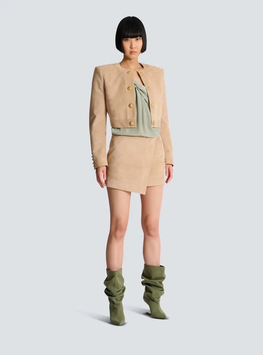 Balmain Suede wrap skirt | Thumbnail 2