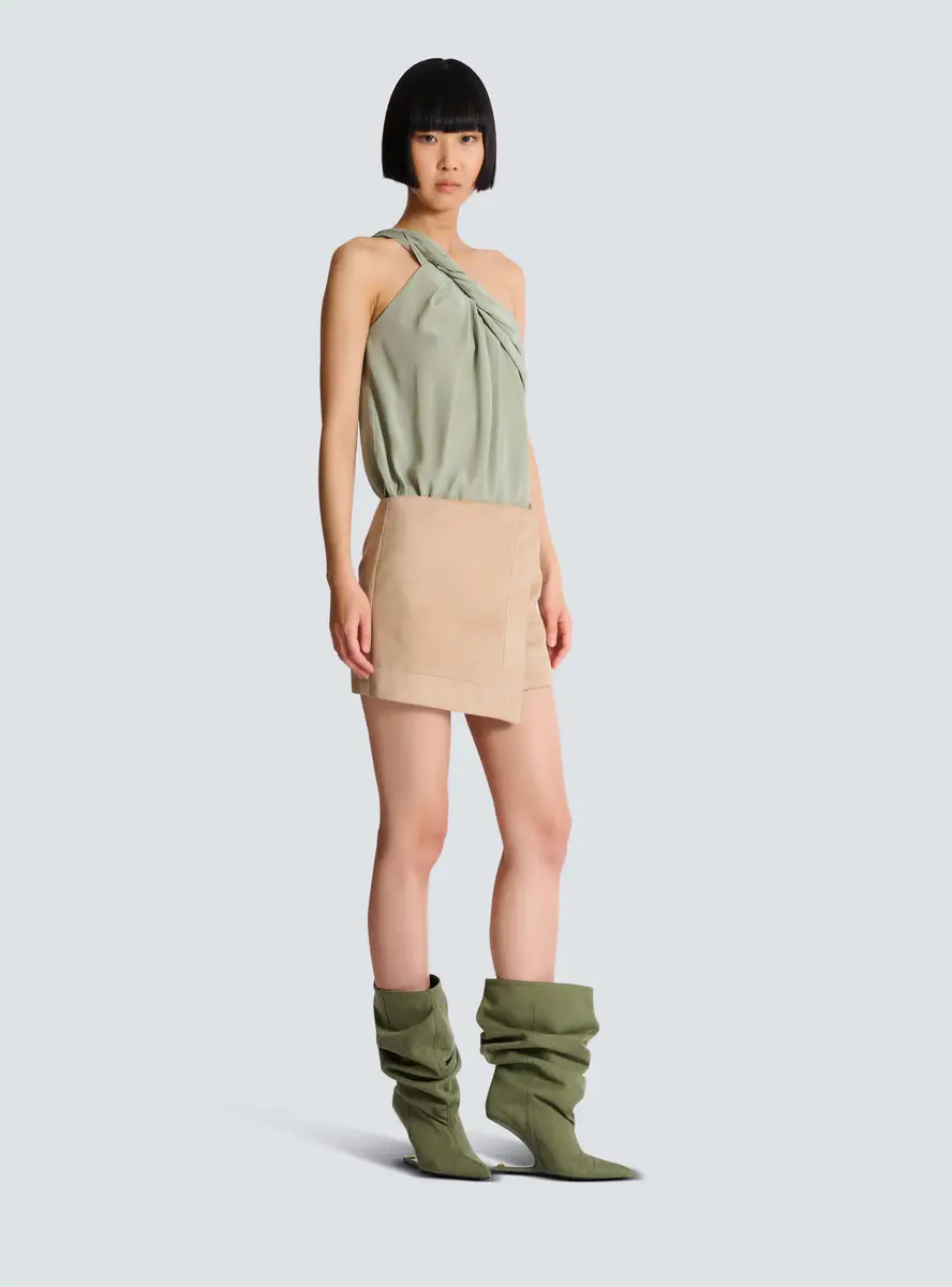 Balmain Suede wrap skirt | Thumbnail 3