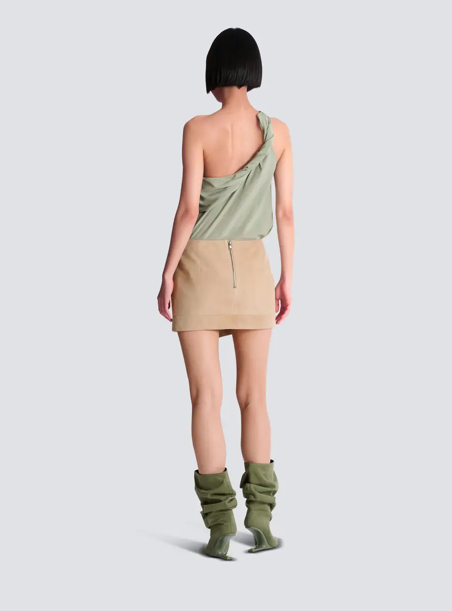 Balmain Suede wrap skirt | Thumbnail 4