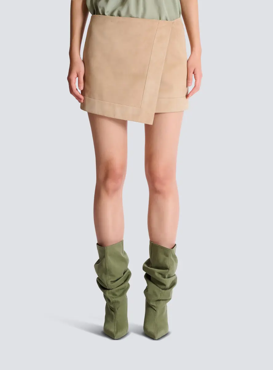 Balmain Suede wrap skirt | Thumbnail 8