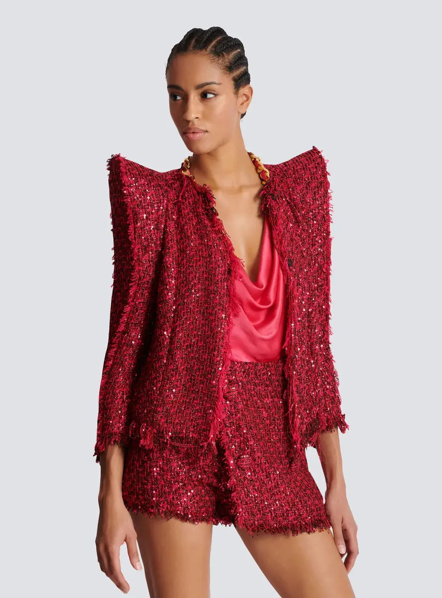 Balmain Edge-to-edge sequin tweed jacket | Thumbnail 5 Balmain Edge-to-edge sequin tweed jacket | Thumbnail 5