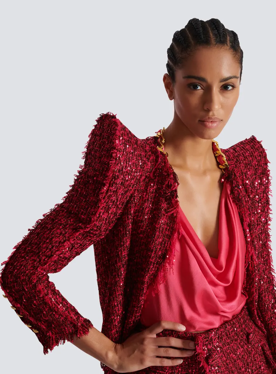 Balmain Edge-to-edge sequin tweed jacket | Thumbnail 6 Balmain Edge-to-edge sequin tweed jacket | Thumbnail 6