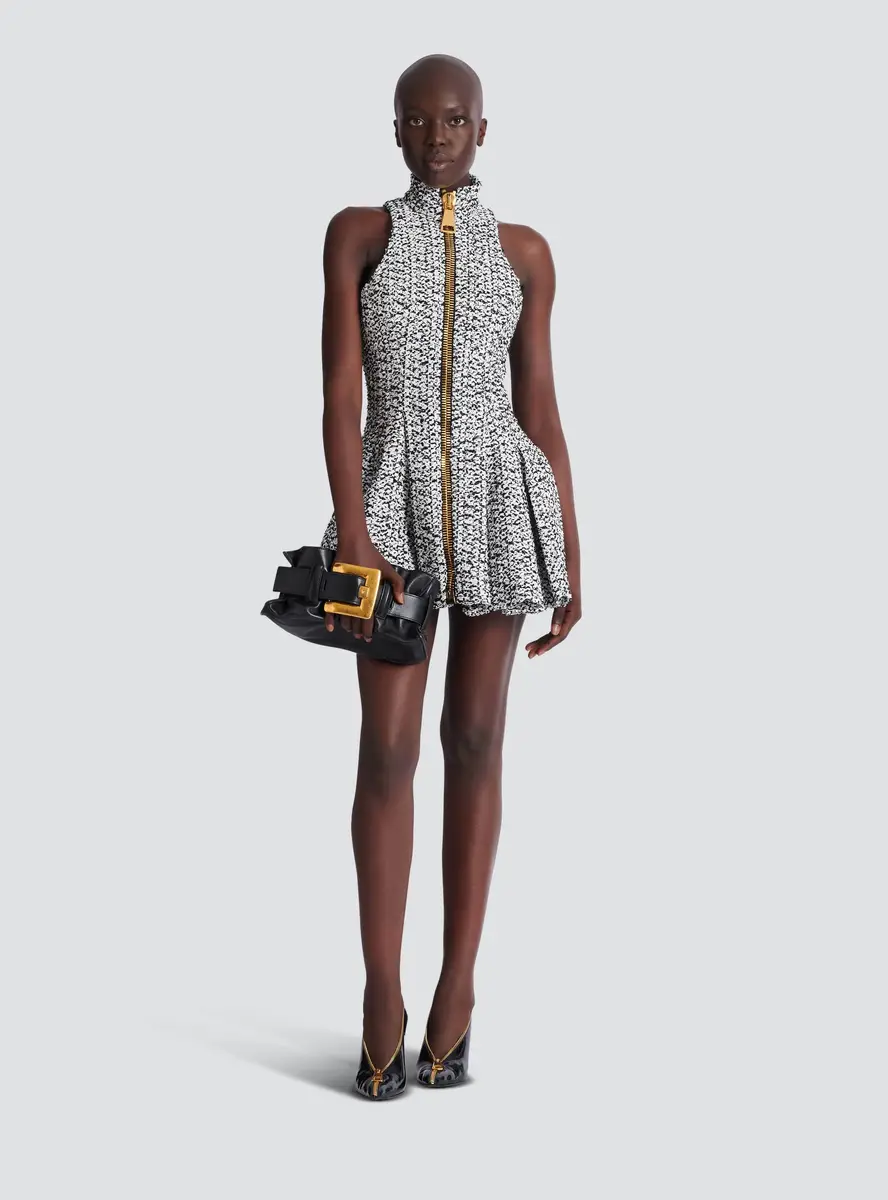 Balmain Sleeveless flared tweed dress | Thumbnail 2 Balmain Sleeveless flared tweed dress | Thumbnail 2
