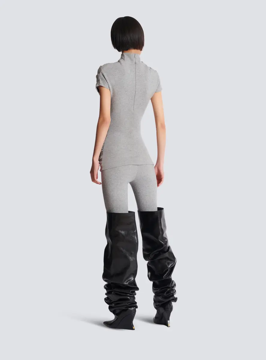 Balmain Draped cotton knit top | Thumbnail 4 Balmain Draped cotton knit top | Thumbnail 4