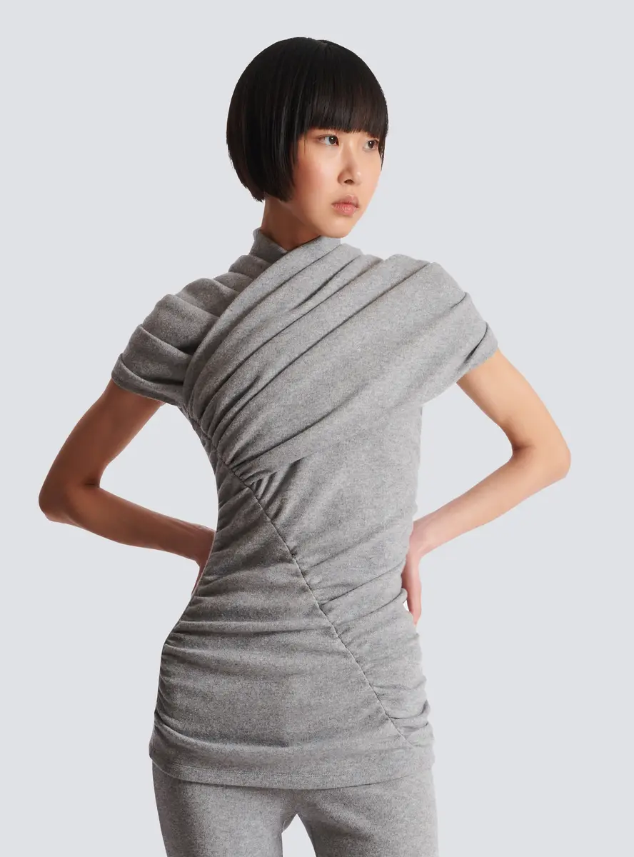 Balmain Draped cotton knit top | Thumbnail 5 Balmain Draped cotton knit top | Thumbnail 5