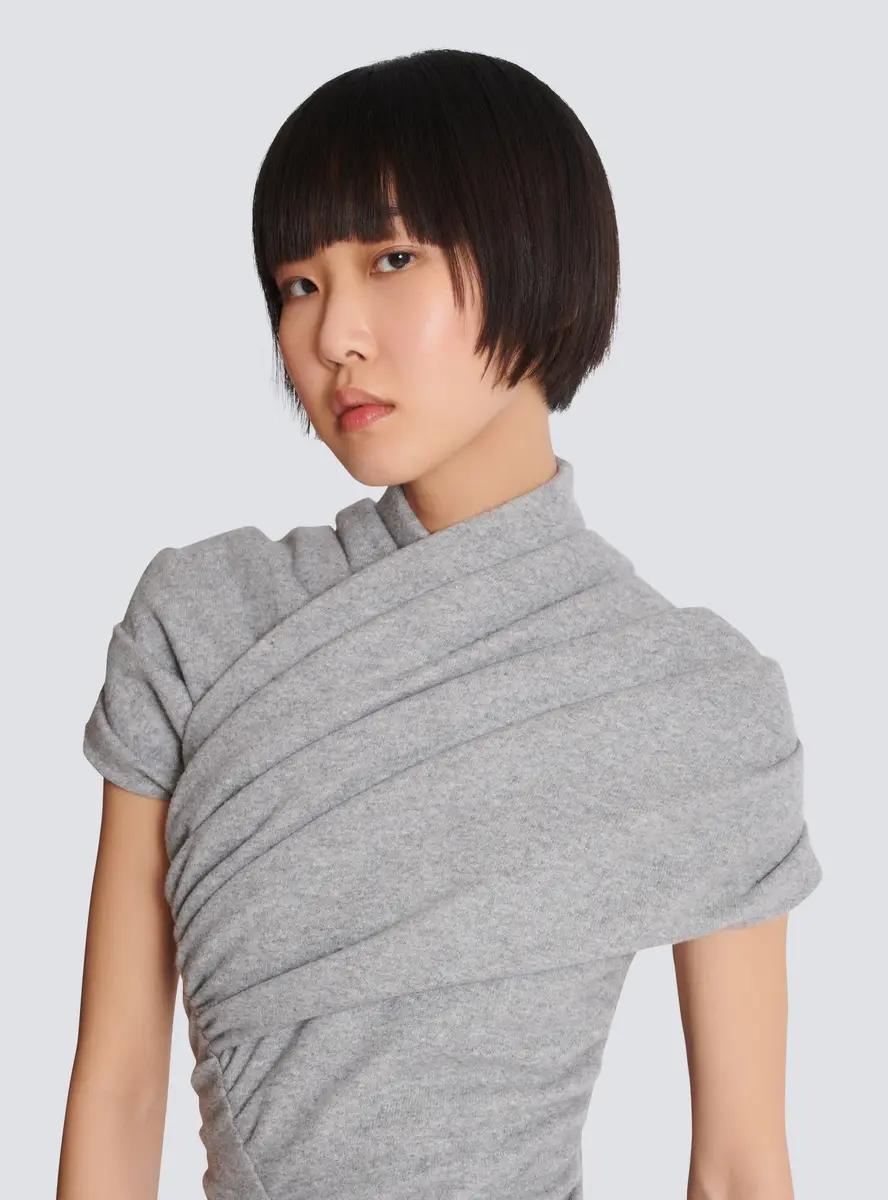 Balmain Draped cotton knit top | Thumbnail 6 Balmain Draped cotton knit top | Thumbnail 6