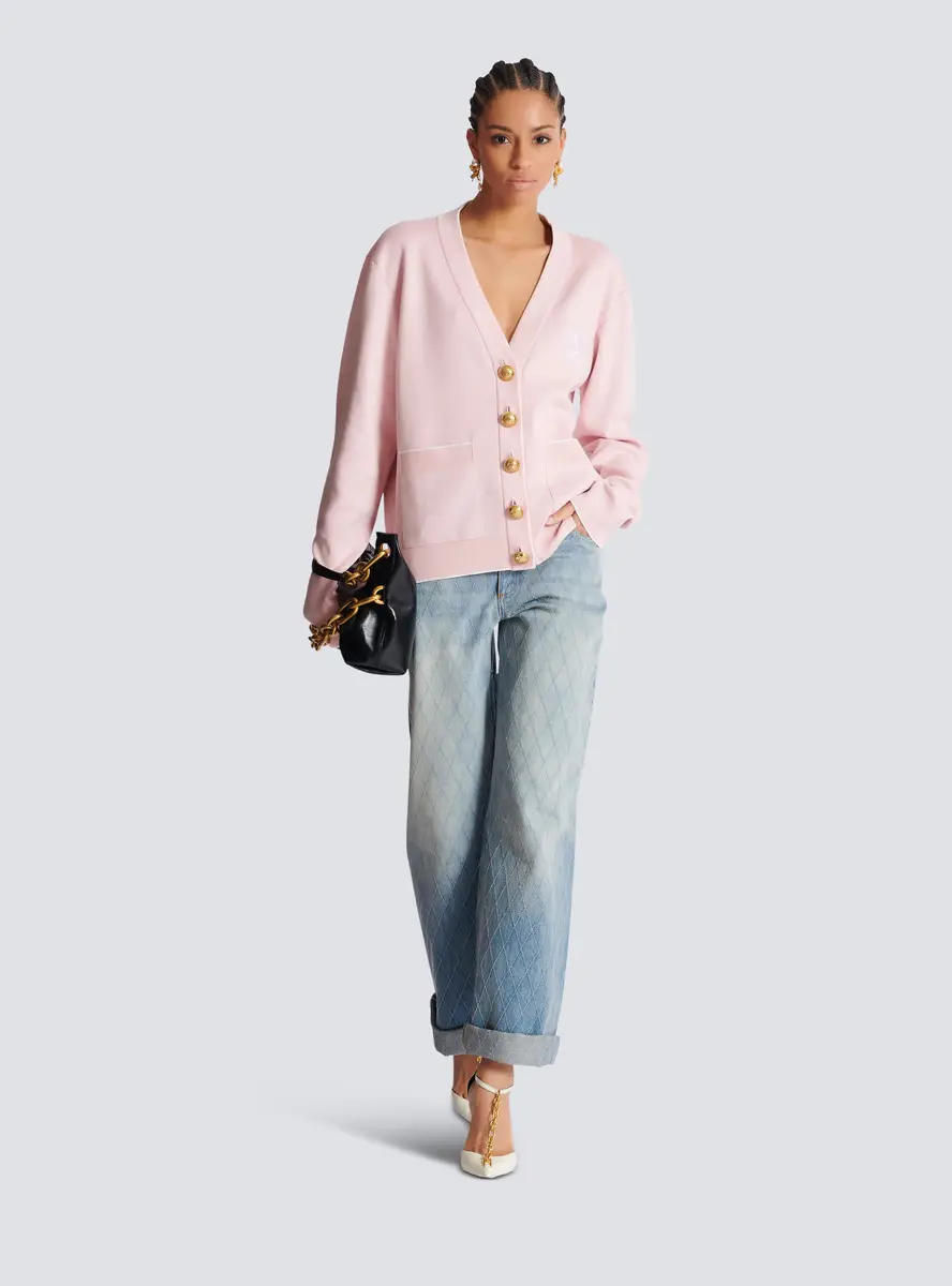 Balmain Emblème-embroidered knit cardigan | Thumbnail 2 Balmain Emblème-embroidered knit cardigan | Thumbnail 2