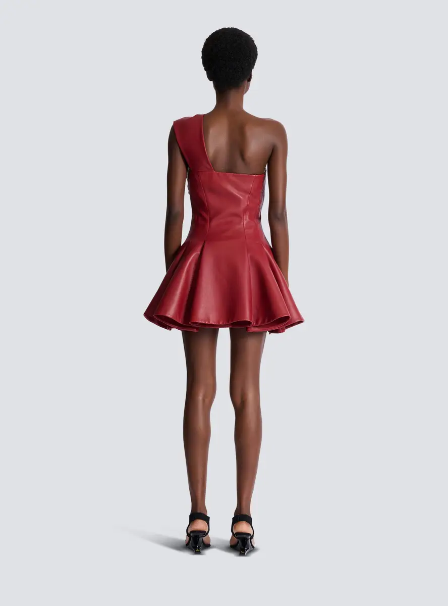 Balmain Smooth leather one-shoulder dress | Thumbnail 4