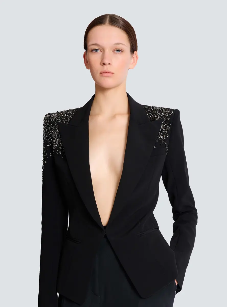 Balmain Crepe jacket with Amethyst embroidery | Thumbnail 5 Balmain Crepe jacket with Amethyst embroidery | Thumbnail 5