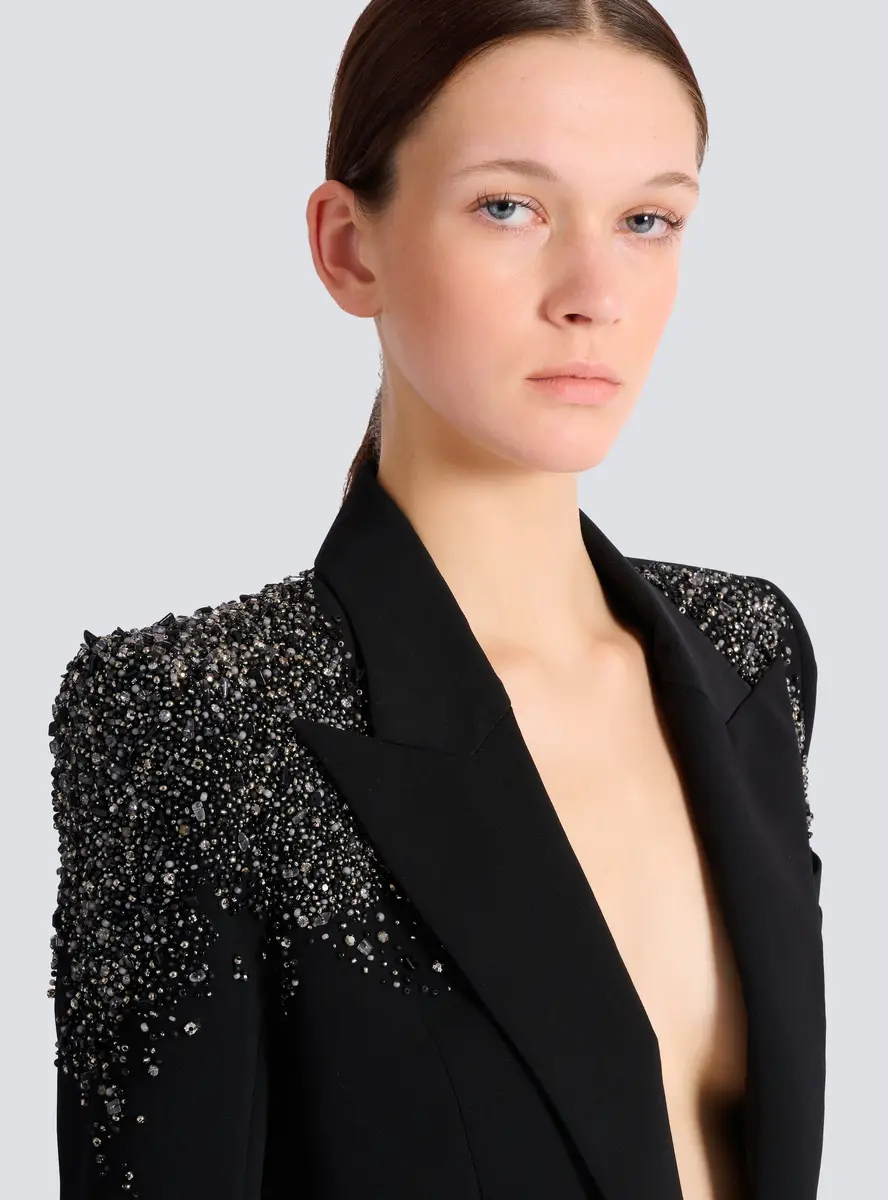 Balmain Crepe jacket with Amethyst embroidery | Thumbnail 6 Balmain Crepe jacket with Amethyst embroidery | Thumbnail 6