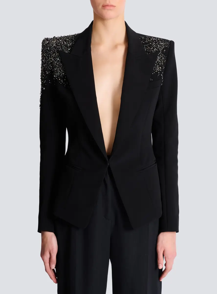 Balmain Crepe jacket with Amethyst embroidery | Thumbnail 7 Balmain Crepe jacket with Amethyst embroidery | Thumbnail 7