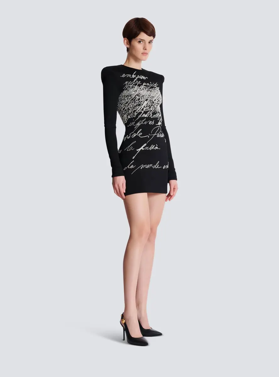Balmain Short dress with "Love Letter" embroidery | Thumbnail 3