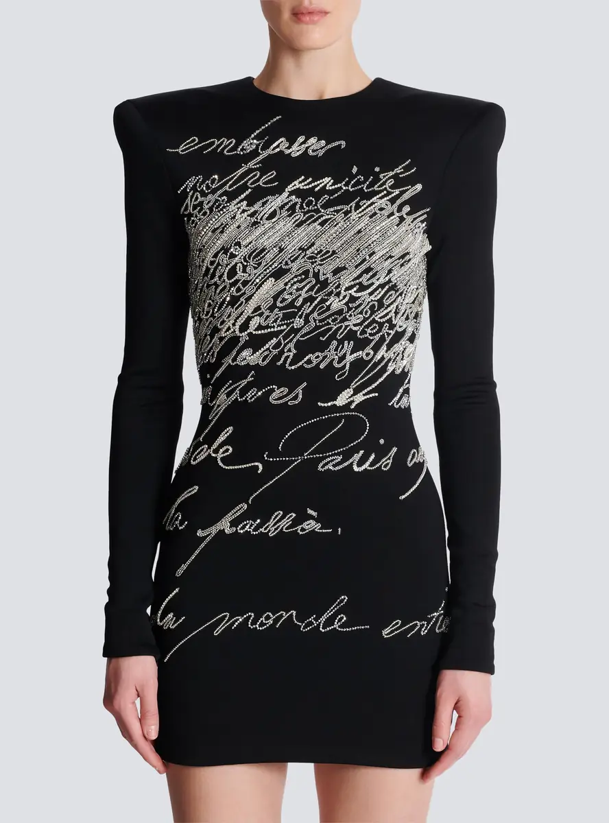 Balmain Short dress with "Love Letter" embroidery | Thumbnail 8