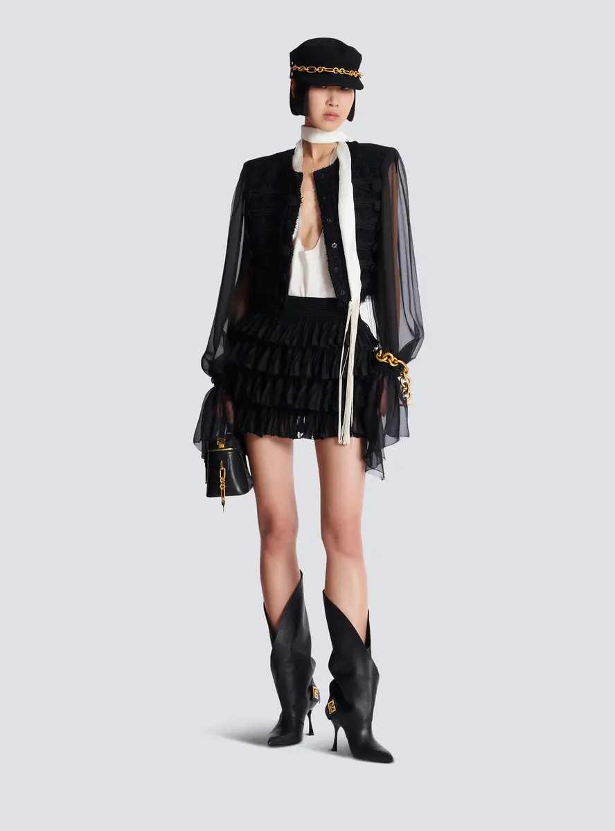 Balmain Short ruffled knit skirt | Thumbnail 2 Balmain Short ruffled knit skirt | Thumbnail 2