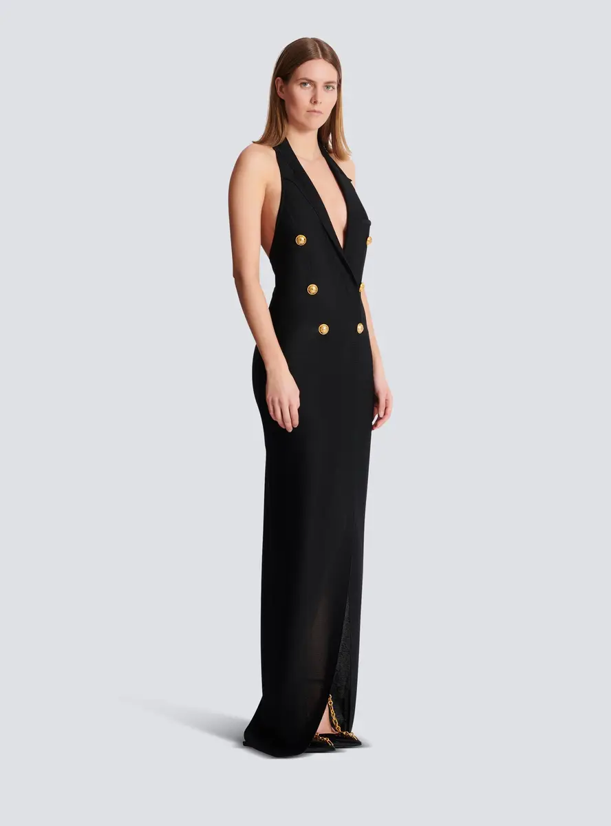 Balmain Long halterneck knit dress | Thumbnail 3 Balmain Long halterneck knit dress | Thumbnail 3