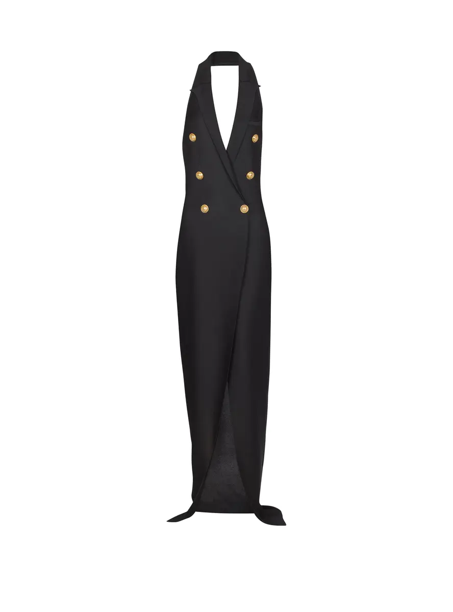 Balmain Long halterneck knit dress