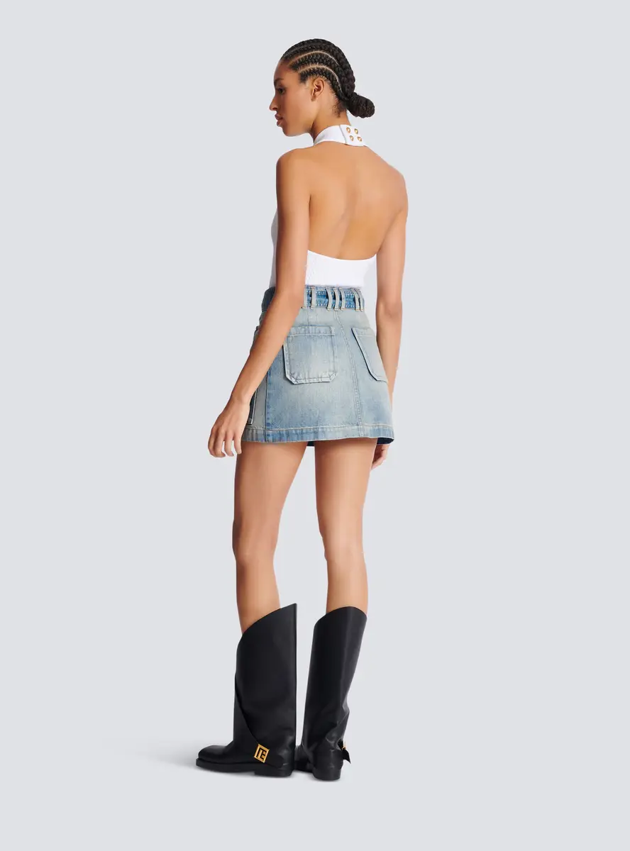 Balmain Denim skirt with pockets | Thumbnail 4 Balmain Denim skirt with pockets | Thumbnail 4