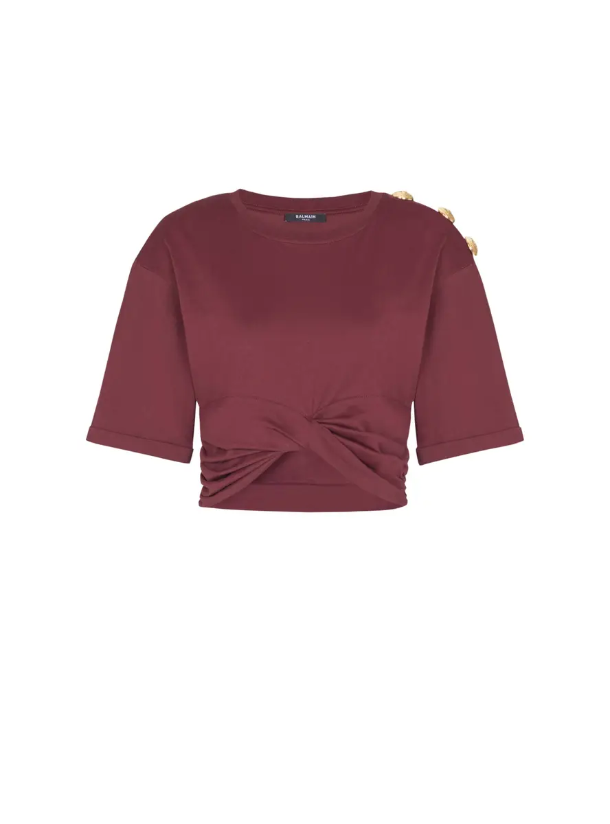 Balmain Cropped tie T-shirt