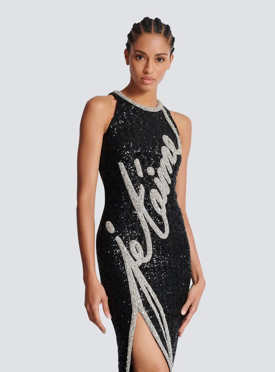Balmain Long "Love Letter" embroidered sequin dress | Thumbnail 6 Balmain Long "Love Letter" embroidered sequin dress | Thumbnail 6