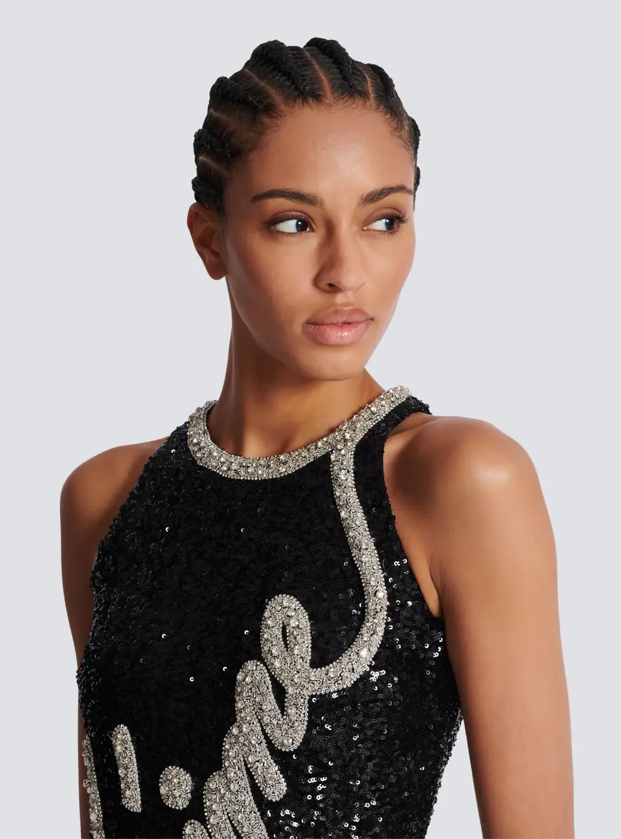Balmain Long "Love Letter" embroidered sequin dress | Thumbnail 7 Balmain Long "Love Letter" embroidered sequin dress | Thumbnail 7