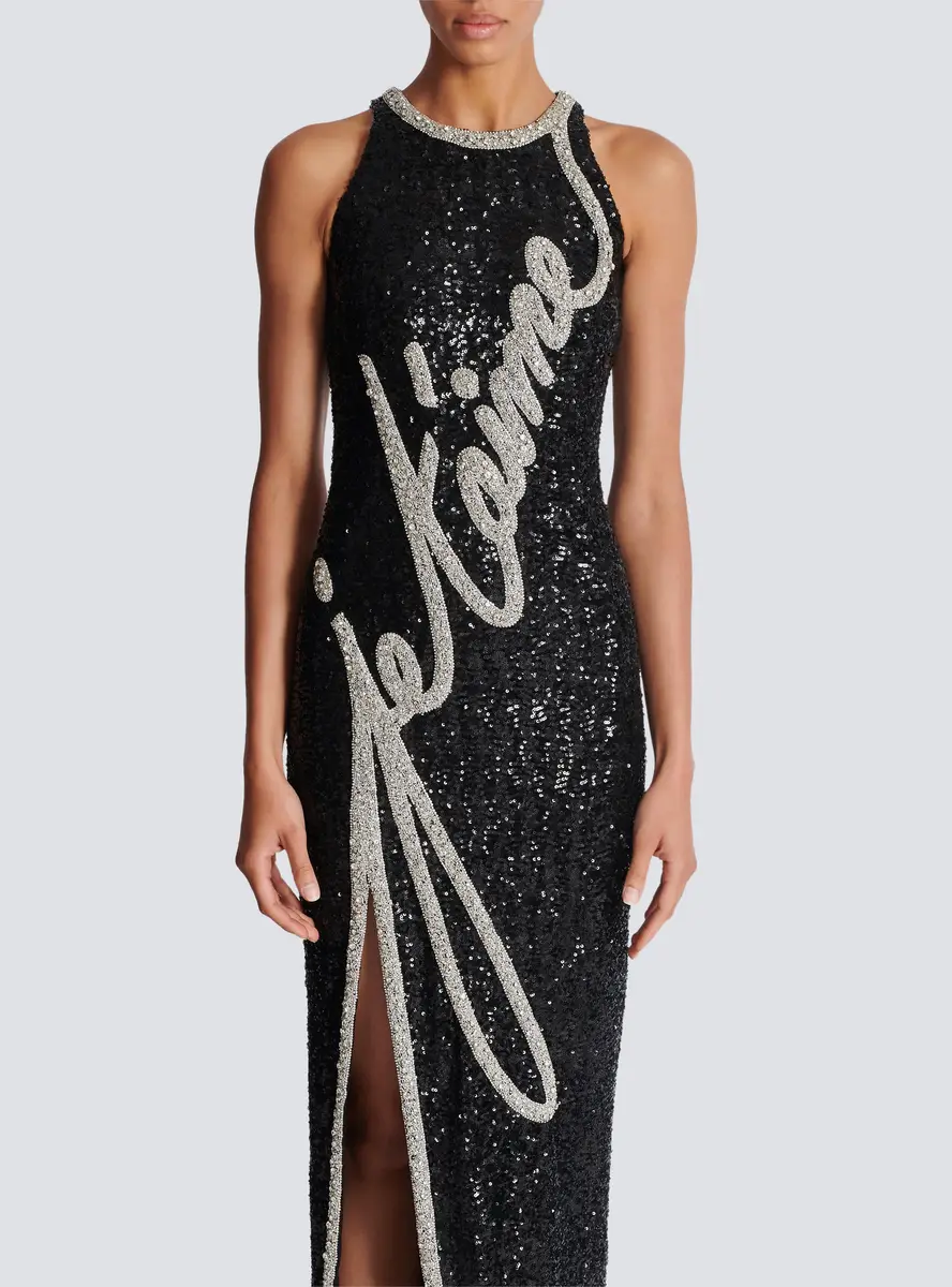 Balmain Long "Love Letter" embroidered sequin dress | Thumbnail 8 Balmain Long "Love Letter" embroidered sequin dress | Thumbnail 8