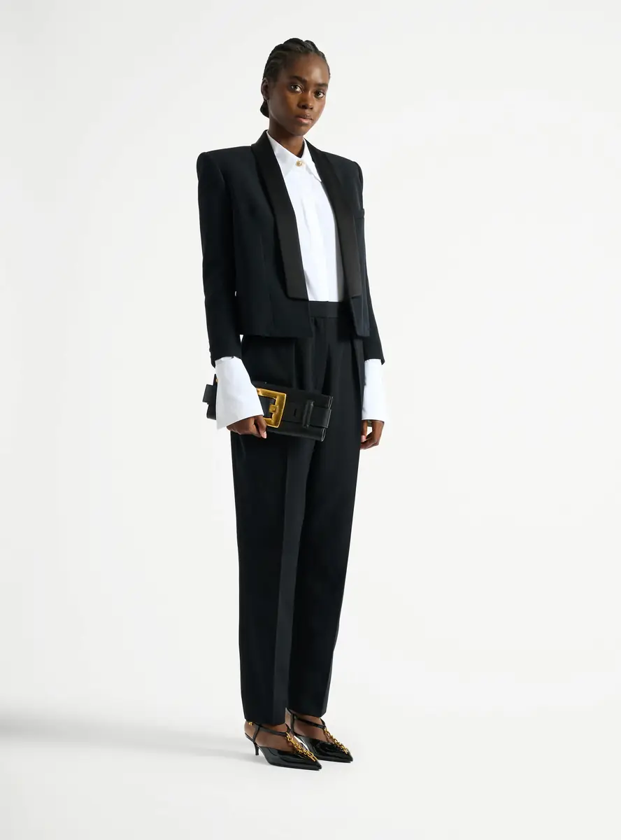 Balmain Anthem calfskin leather clutch | Thumbnail 2