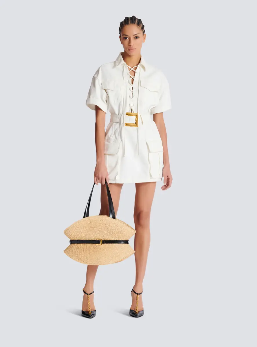Balmain Short lace-up canvas dress | Thumbnail 2 Balmain Short lace-up canvas dress | Thumbnail 2