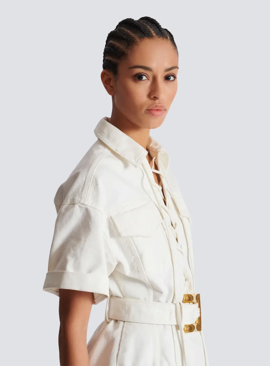 Balmain Short lace-up canvas dress | Thumbnail 7 Balmain Short lace-up canvas dress | Thumbnail 7