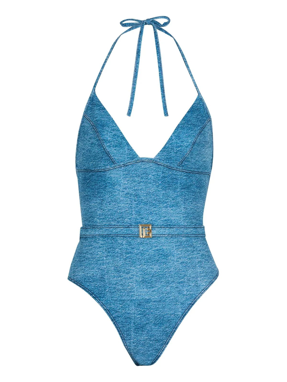 Denim one-piece swimsuit Denim one-piece swimsuit