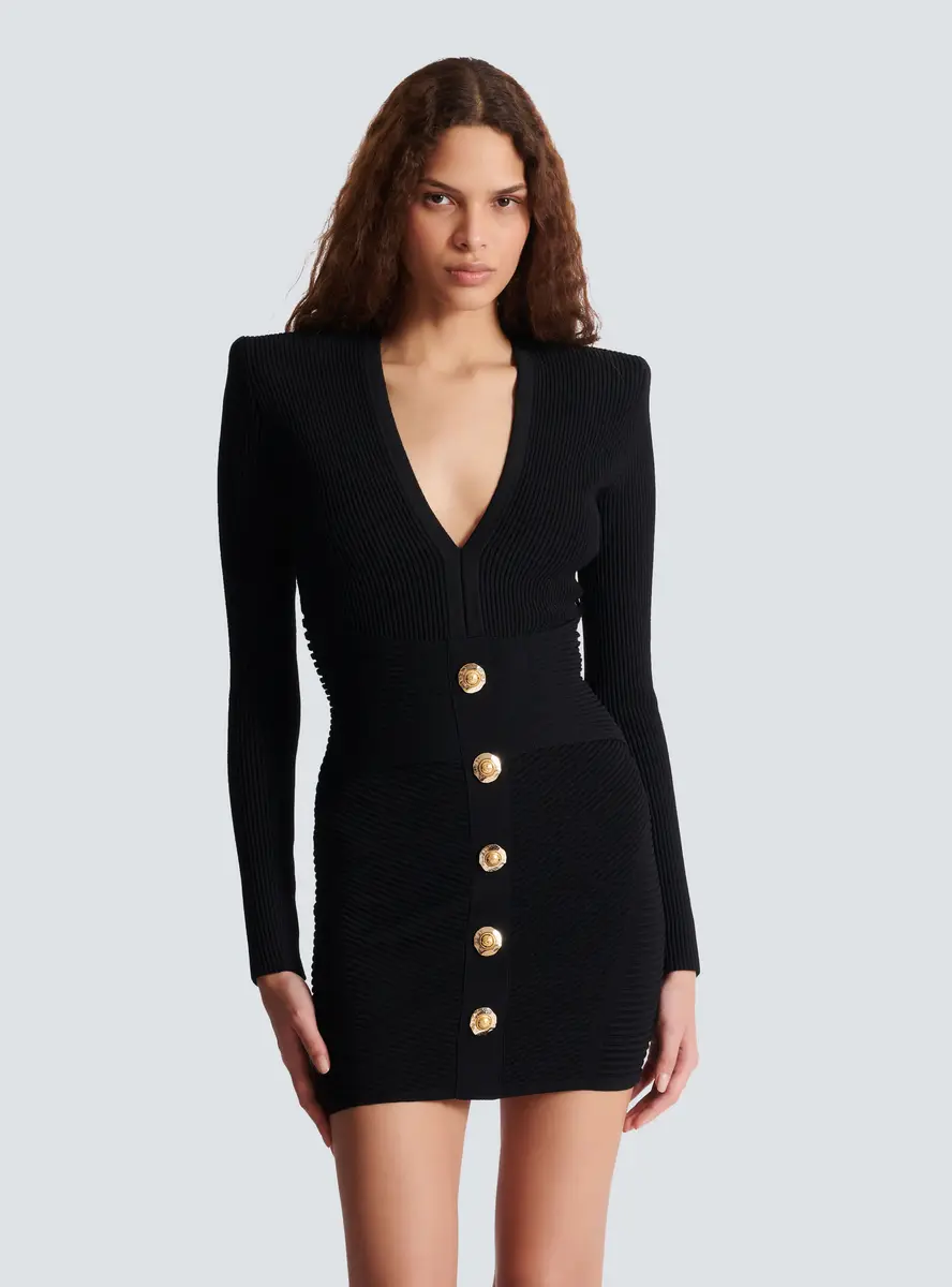 Balmain Short ribbed knit bodycon dress | Thumbnail 5