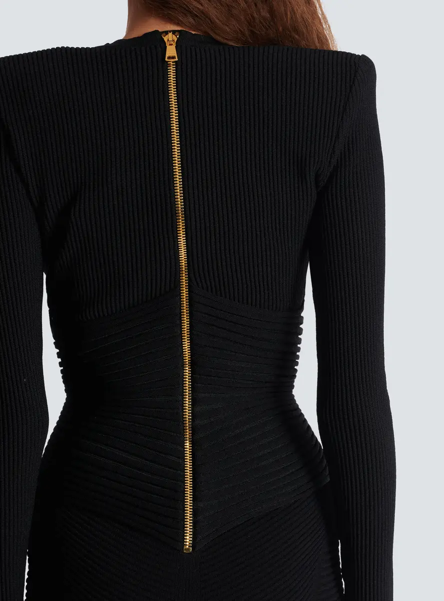 Balmain Short ribbed knit bodycon dress | Thumbnail 6