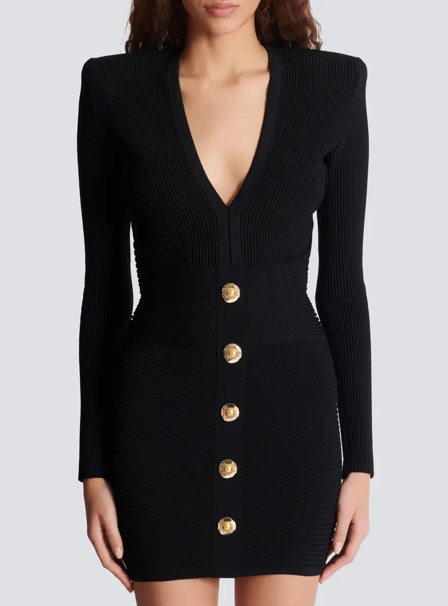 Balmain Short ribbed knit bodycon dress | Thumbnail 8