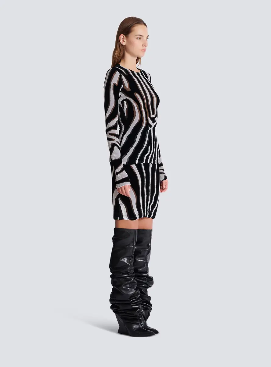 Balmain Zebra-print velvet bodycon top | Thumbnail 3 Balmain Zebra-print velvet bodycon top | Thumbnail 3