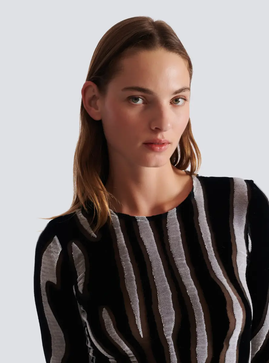 Balmain Zebra-print velvet bodycon top | Thumbnail 6 Balmain Zebra-print velvet bodycon top | Thumbnail 6