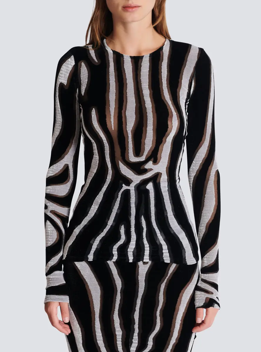 Balmain Zebra-print velvet bodycon top | Thumbnail 7 Balmain Zebra-print velvet bodycon top | Thumbnail 7