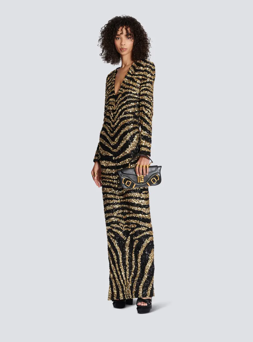 Balmain Embroidered zebra long dress | Thumbnail 2 Balmain Embroidered zebra long dress | Thumbnail 2