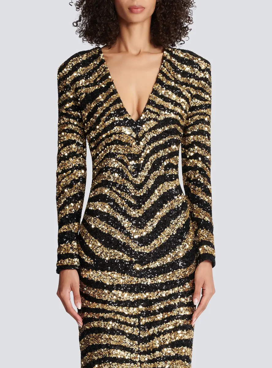 Balmain Embroidered zebra long dress | Thumbnail 8 Balmain Embroidered zebra long dress | Thumbnail 8